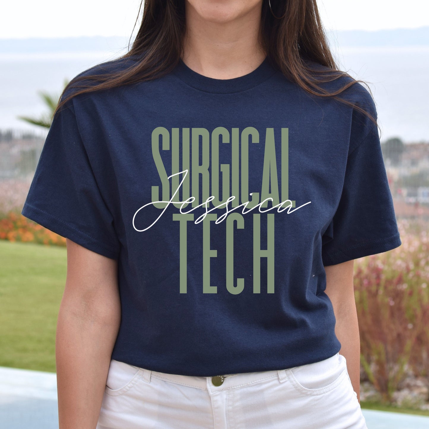 Surgical tech T-Shirt gift Operating Room Surgical technologist Customized Unisex tee Black Navy Dark Heather-Navy-Family-Gift-Planet
