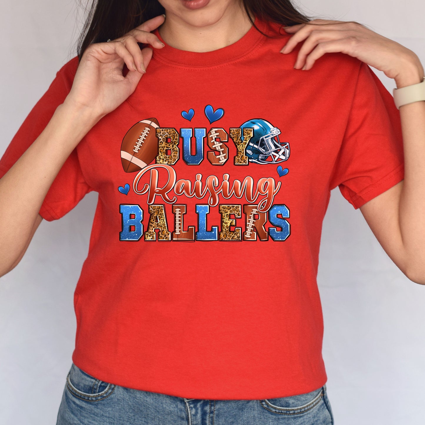 American football - busy raising ballers Unisex t-shirt football mom tee gift-Family-Gift-Planet