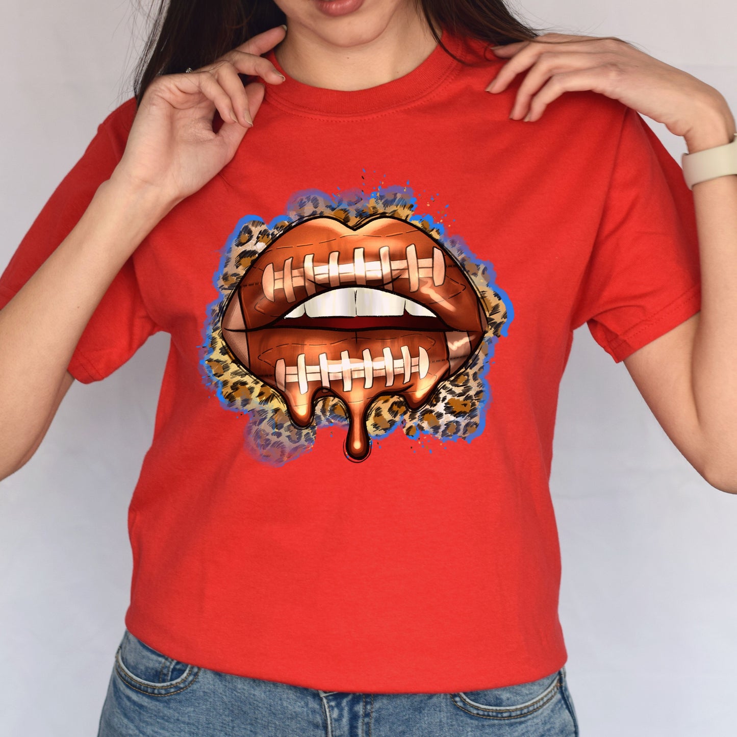 American football lips Unisex t-shirt football player tee rugby coach gift-Family-Gift-Planet