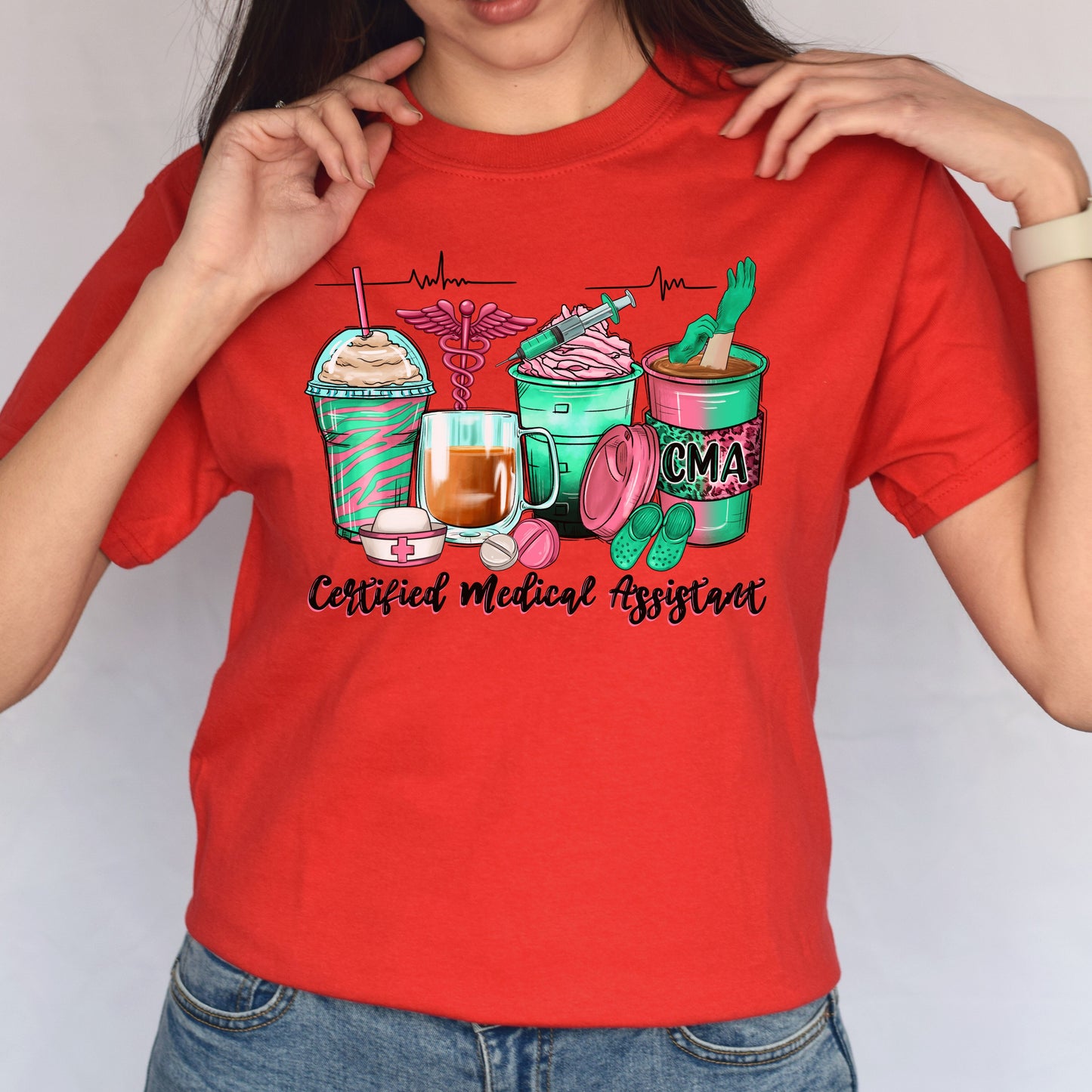 Certified Medical Assistant coffee cups unisex tshirt CMA tee S-5XL-Family-Gift-Planet