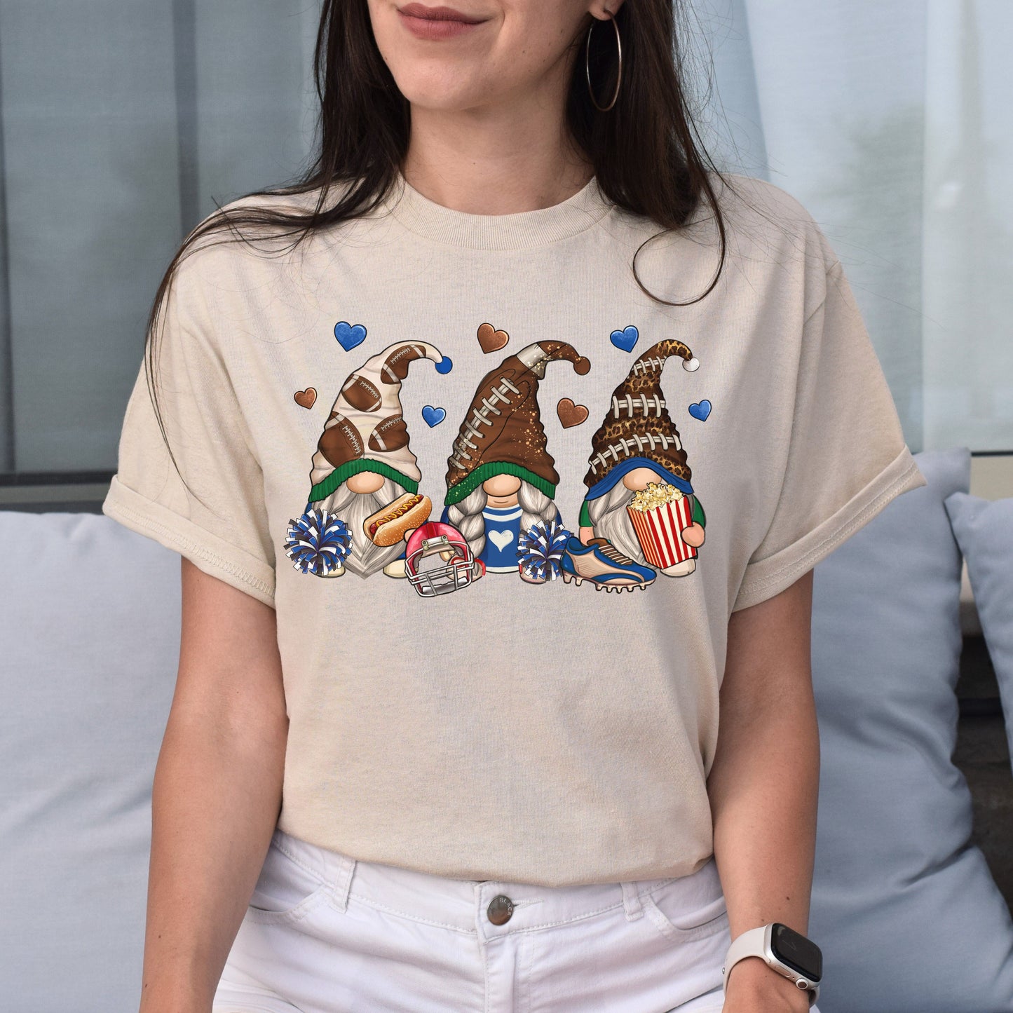 Football Gnomes Unisex shirt Football player Christmas gift White Sand-Family-Gift-Planet