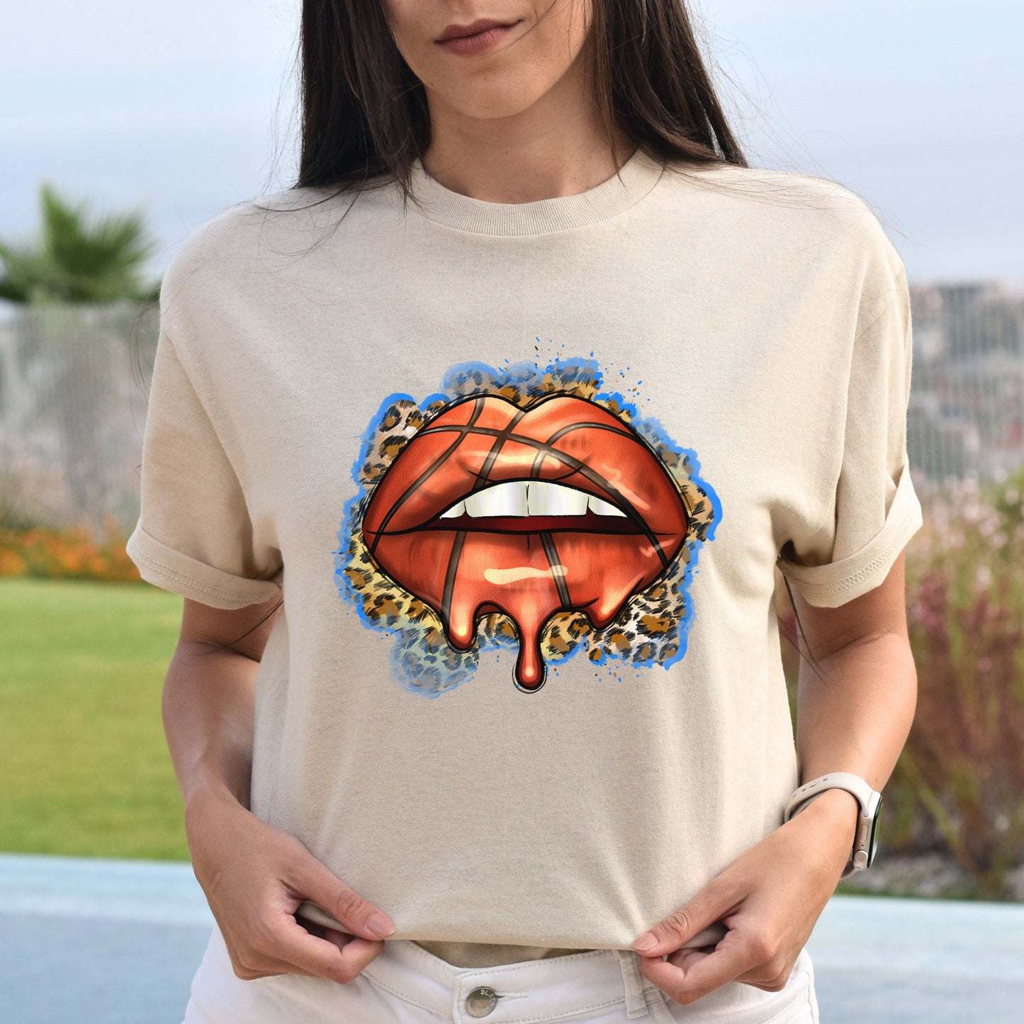 Basketball lips Unisex t-shirt basketball player tee basketball coach gift-Family-Gift-Planet
