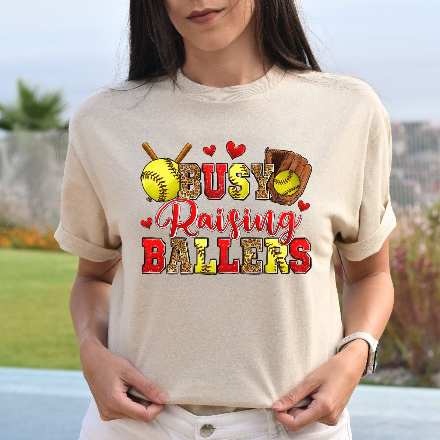 Softball - busy raising ballers Unisex t-shirt softball mom tee gift-Family-Gift-Planet