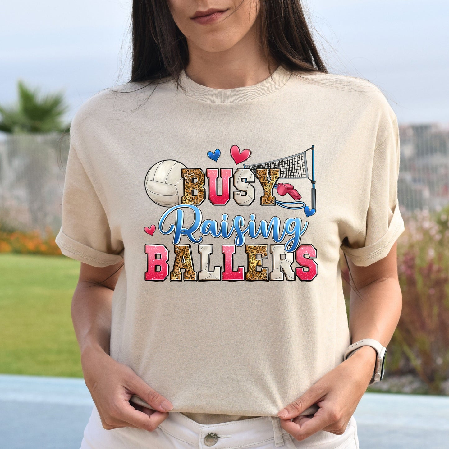Volleyball - busy raising ballers Unisex t-shirt volleyball mom tee gift-Family-Gift-Planet