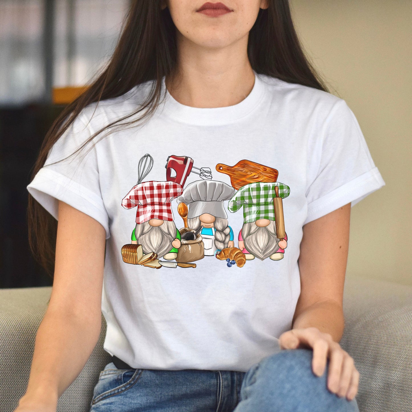 Bakery Gnomes Unisex shirt Baker Christmas gift White Sand-White-Family-Gift-Planet