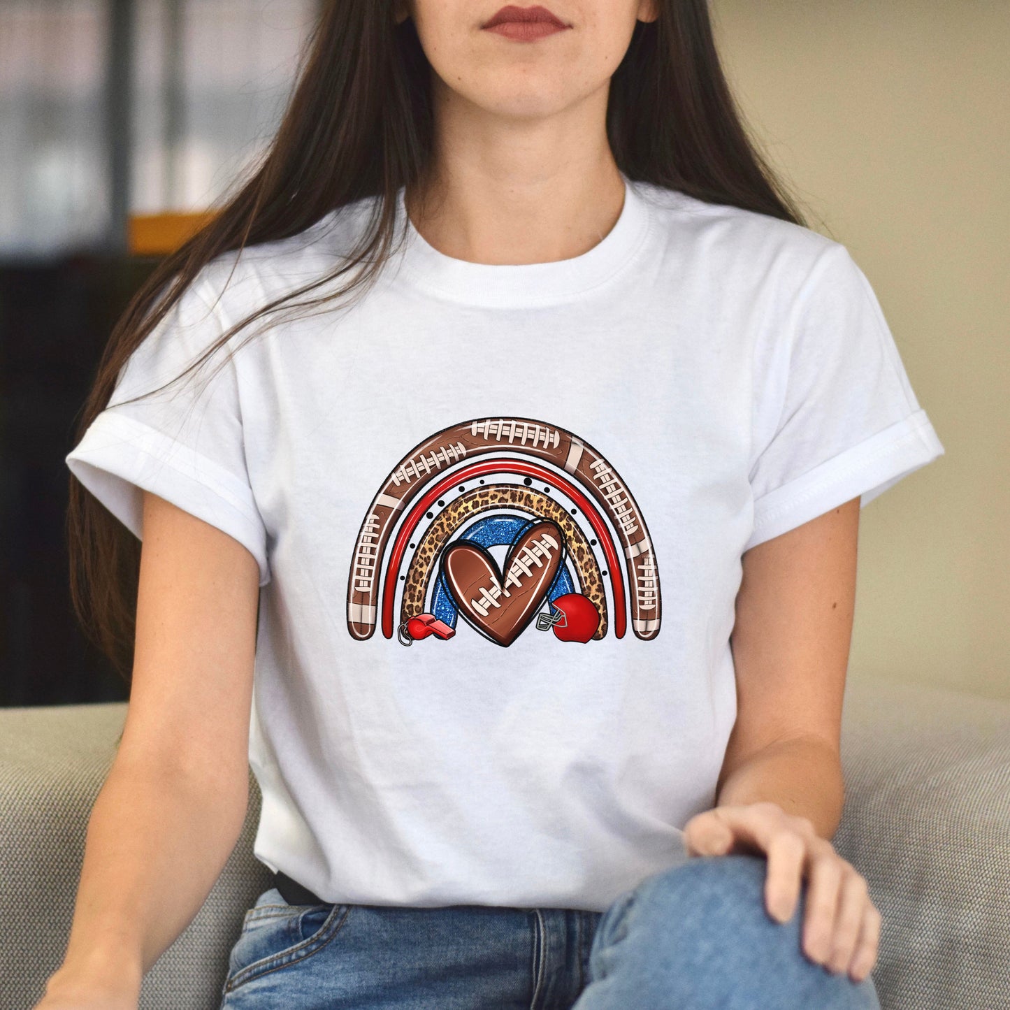 Football rainbow Unisex t-shirt football player tee football coach gift-Family-Gift-Planet