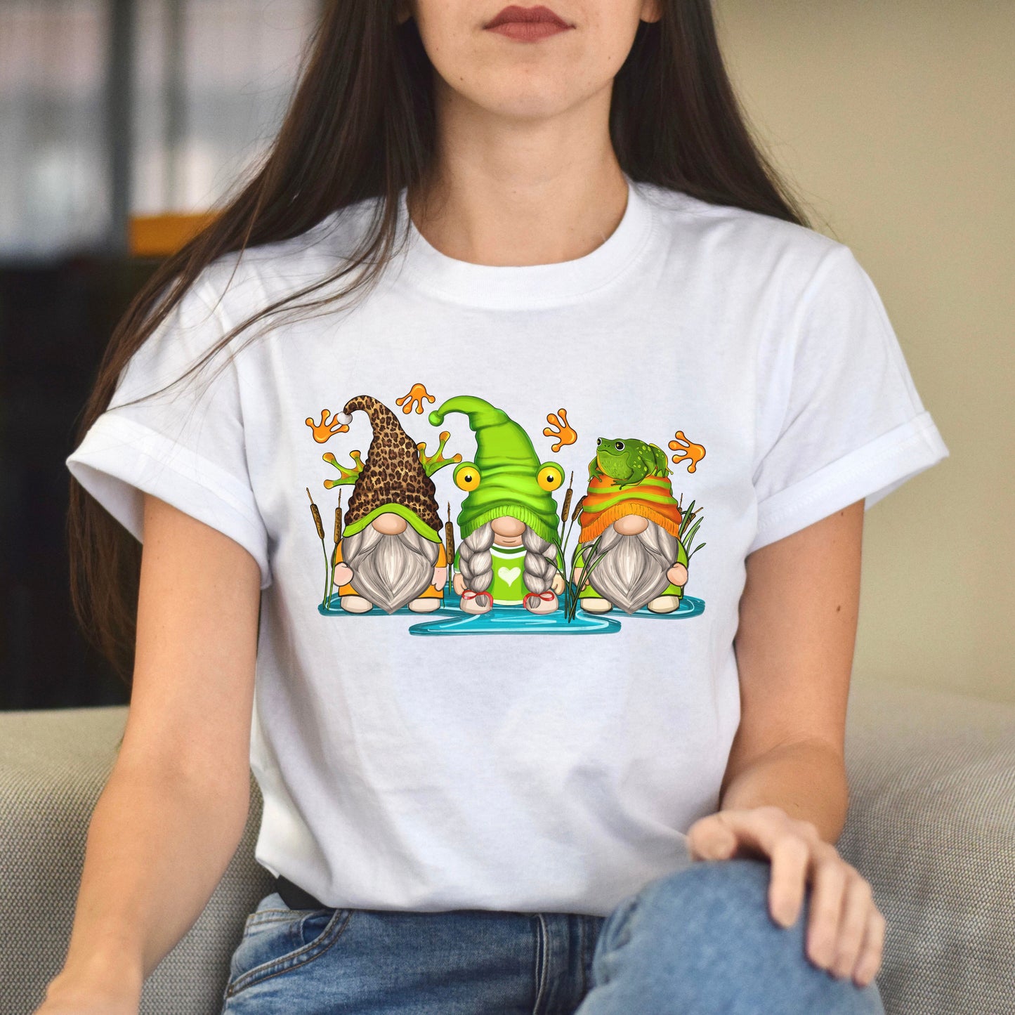 Frog Gnomes Unisex shirt frogs lover Christmas gift White Sand-White-Family-Gift-Planet