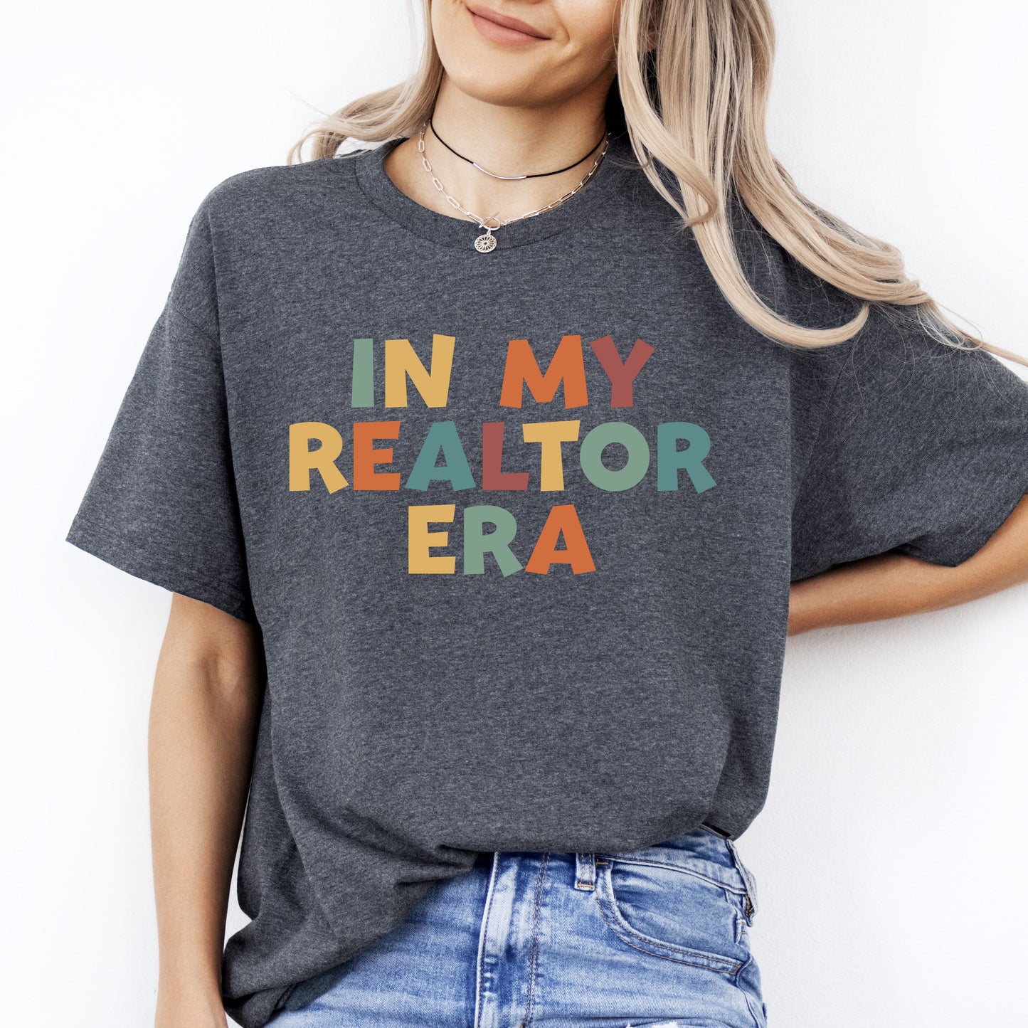 in my realtor era T-Shirt gift Homegirl Real estate agent tee dark heather white sport grey-Dark Heather-Family-Gift-Planet