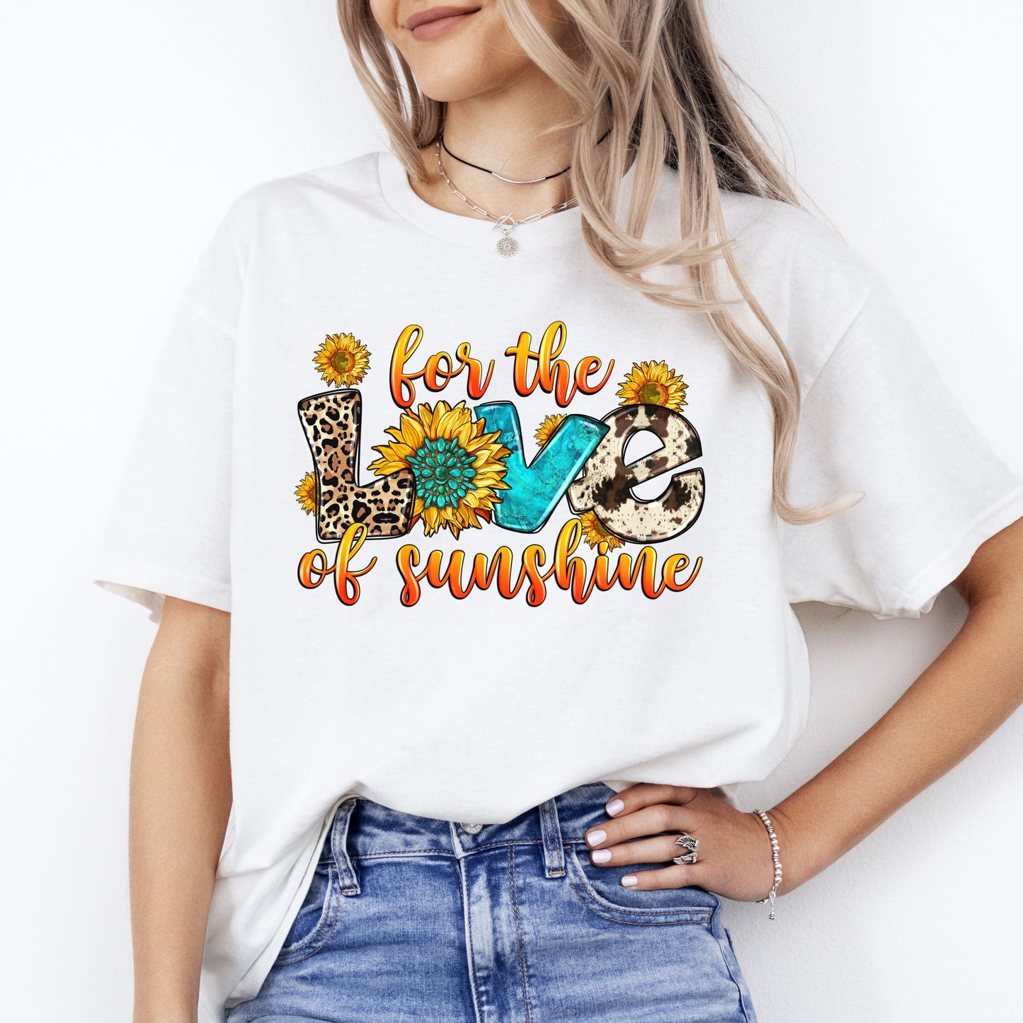 For the love of sunshine T-Shirt gift Sunflowers summer love Unisex tee Sand White Sport Grey-White-Family-Gift-Planet
