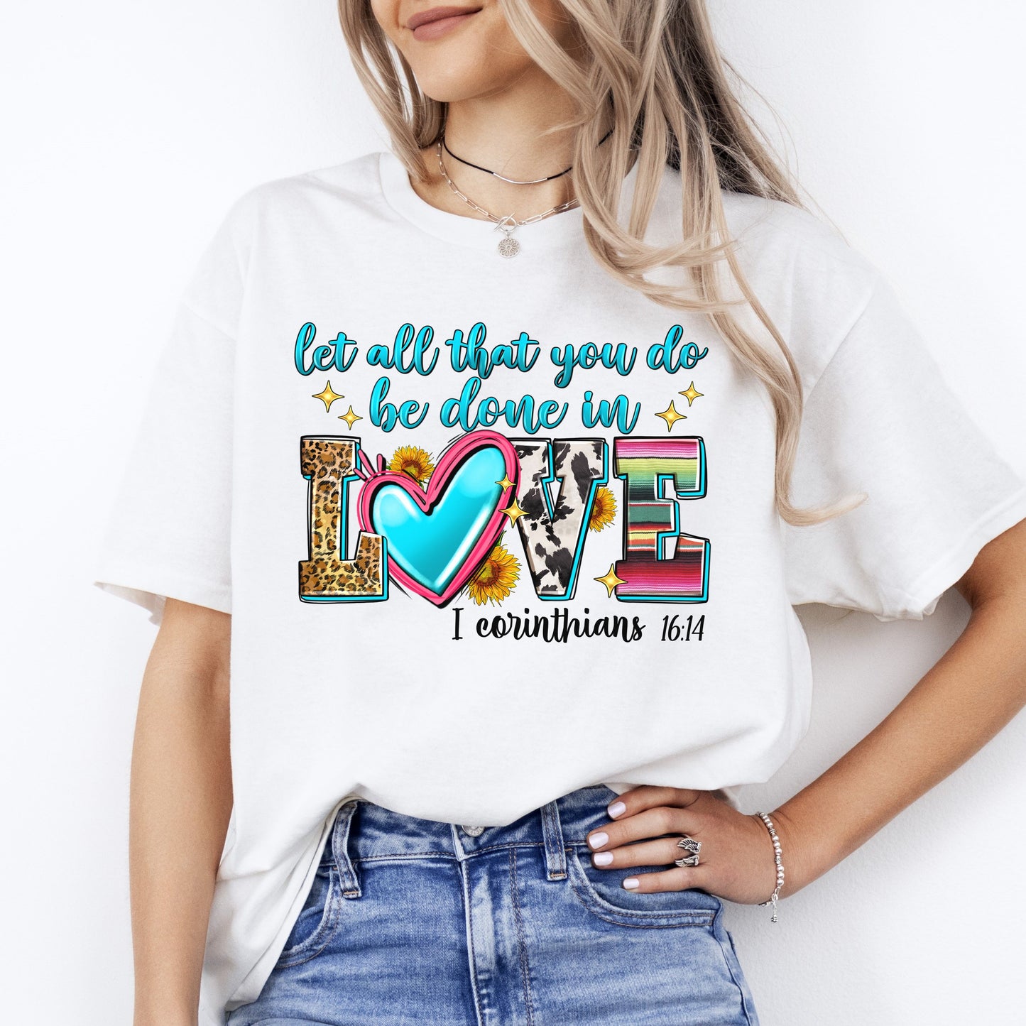 Let all that you do be done in love T-Shirt gift Bible 1 Corinthians Unisex Tee Sand White Sport Grey-White-Family-Gift-Planet