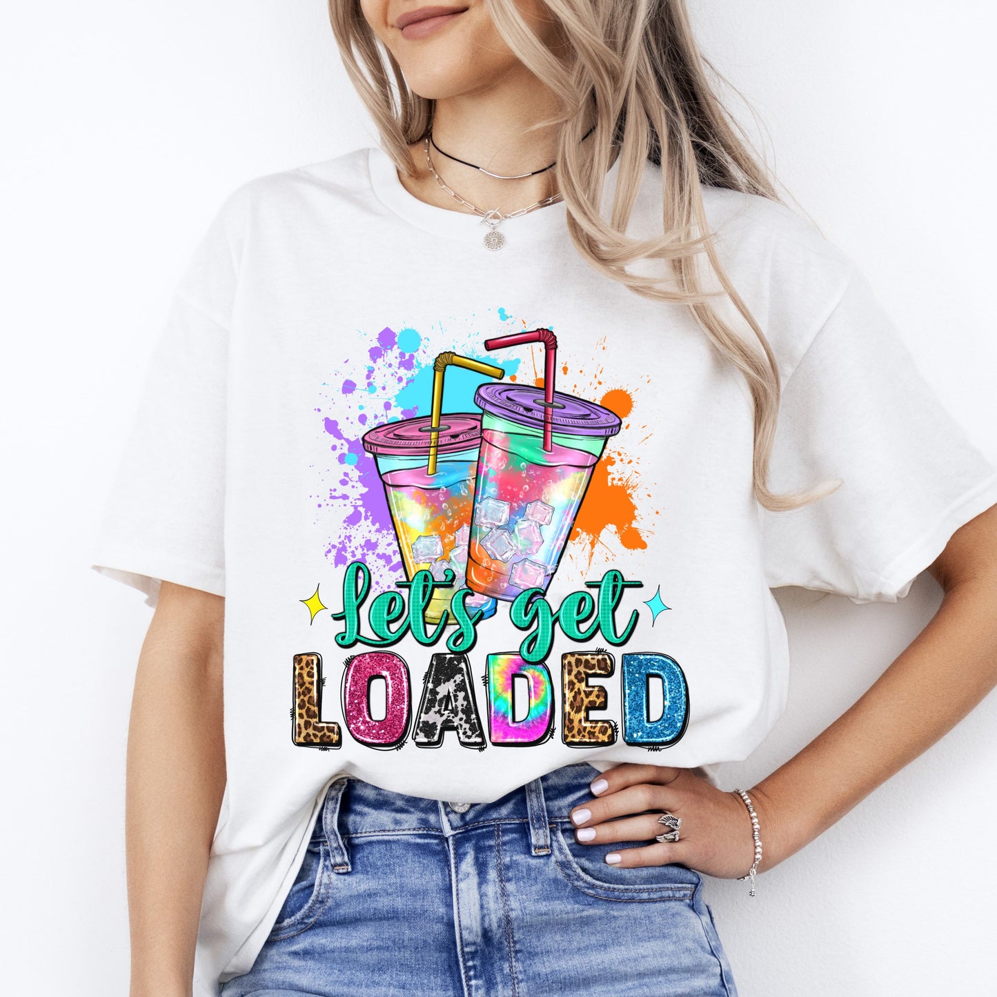 Lets get loaded T-Shirt gift Summer Ice tee color splash Unisex Tee Sand White Sport Grey-White-Family-Gift-Planet
