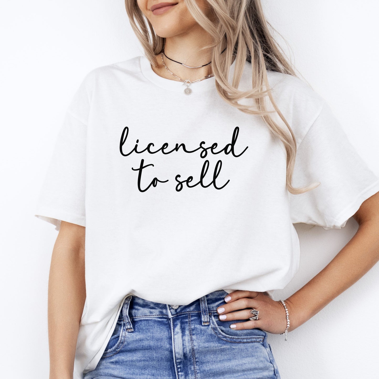 Licensed to sell T-Shirt gift Real estate agent Homegirl Realtor tee-White-Family-Gift-Planet