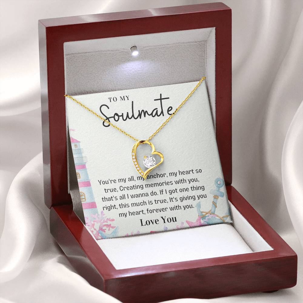 To my Soulmate Forever Love necklace - Giving you my heart-18k Yellow Gold Finish-Family-Gift-Planet