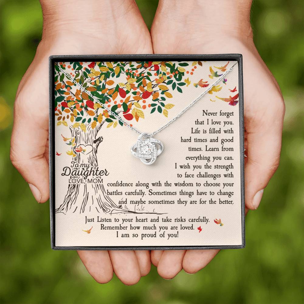 To daughter from mom - Fall necklace Never forget that I love you-Family-Gift-Planet