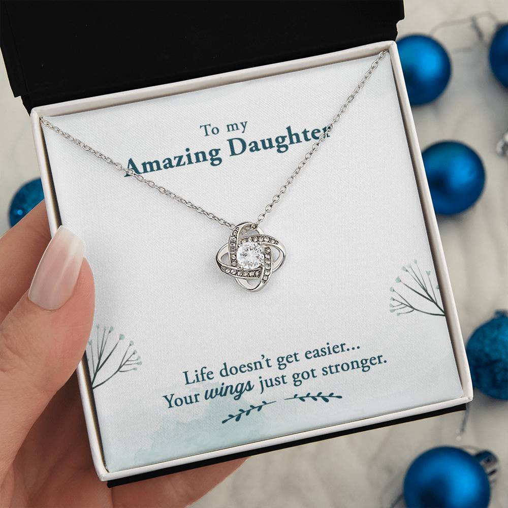 To my Amazing Daughter - Your wings just got stronger-14K White Gold Finish-Family-Gift-Planet