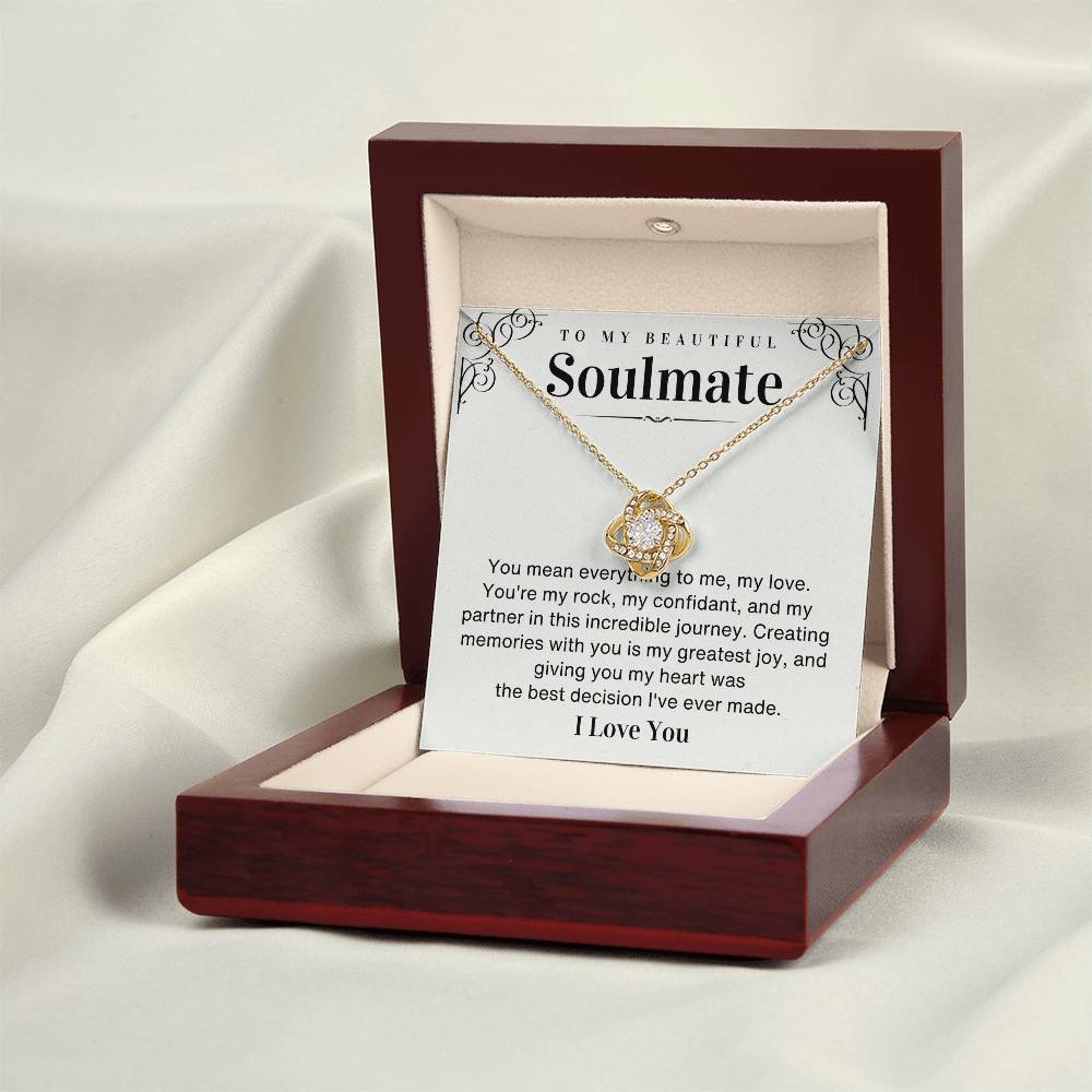 To my Beautiful Soulmate Love Knot necklace gift - You mean everything to me-Family-Gift-Planet