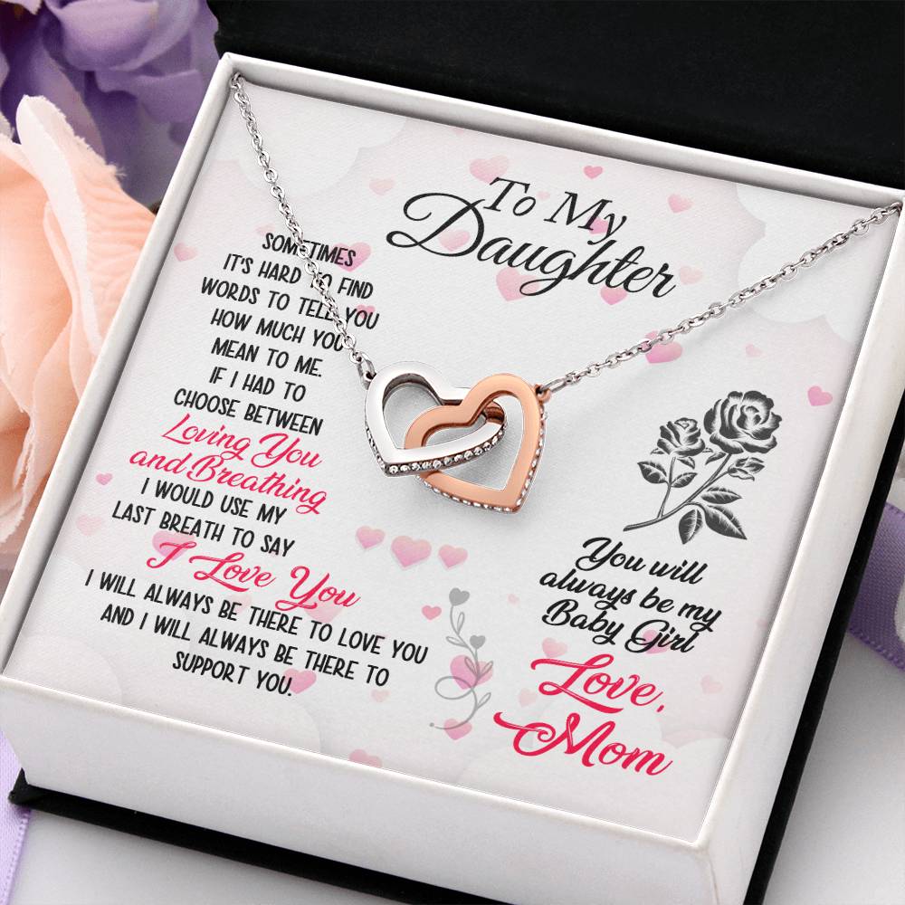 To my daughter - if I had to choose between loving and breathing-Polished Stainless Steel & Rose Gold Finish-Family-Gift-Planet