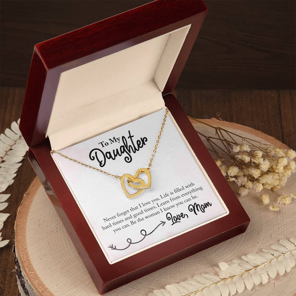 Two Hearts necklace to daughter from mom - gift from mother Never forget that I love you-Family-Gift-Planet