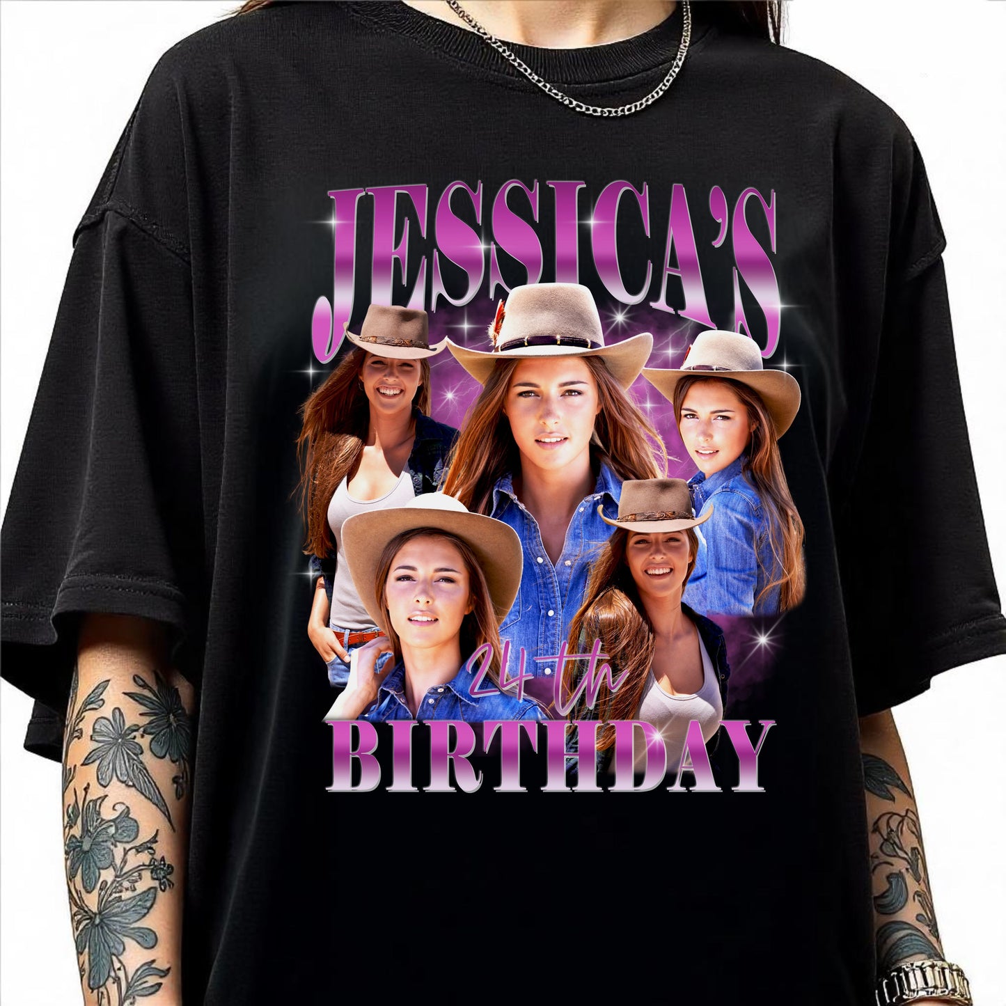 Custom Birthday Comfort Colors Unisex T-Shirt Personalized Birthday girl bootleg tee Bday gift for best friend-Black-Family-Gift-Planet
