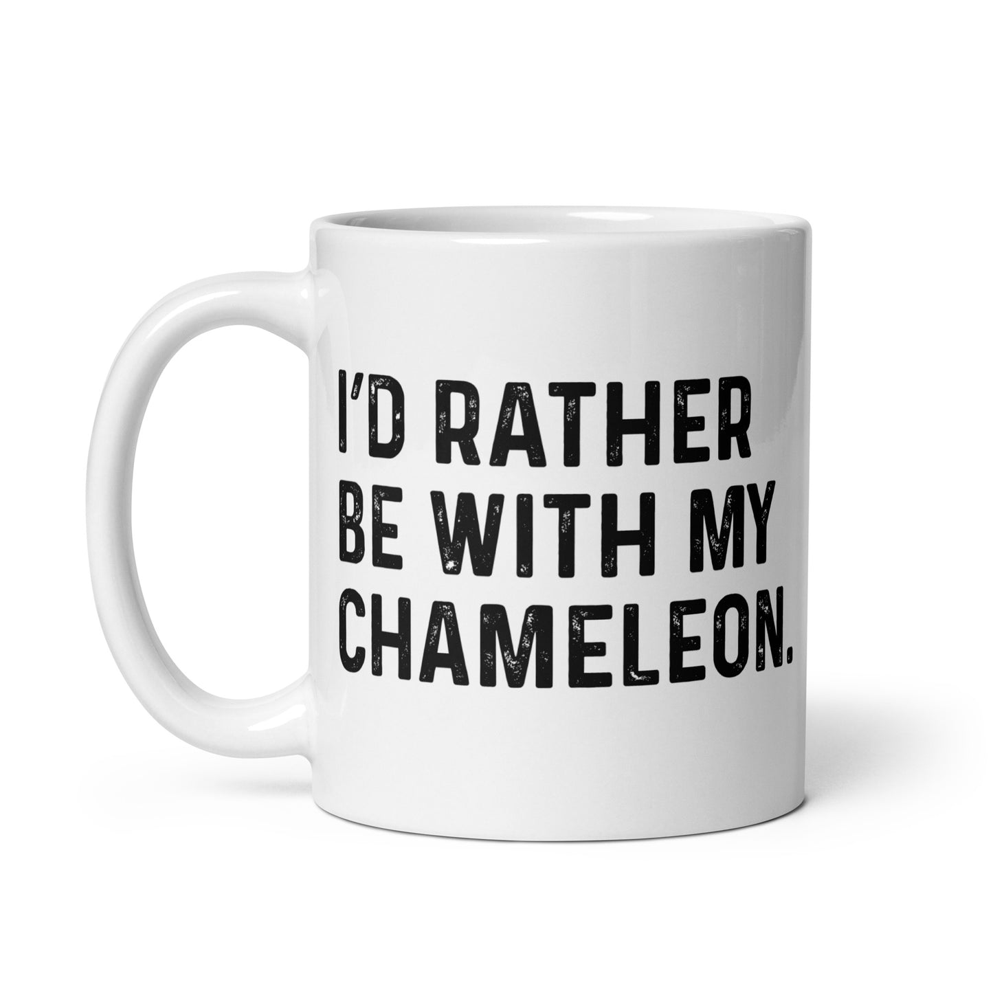 I'd rather be with my Chameleon 11oz White Mug Chameleon mom-Family-Gift-Planet