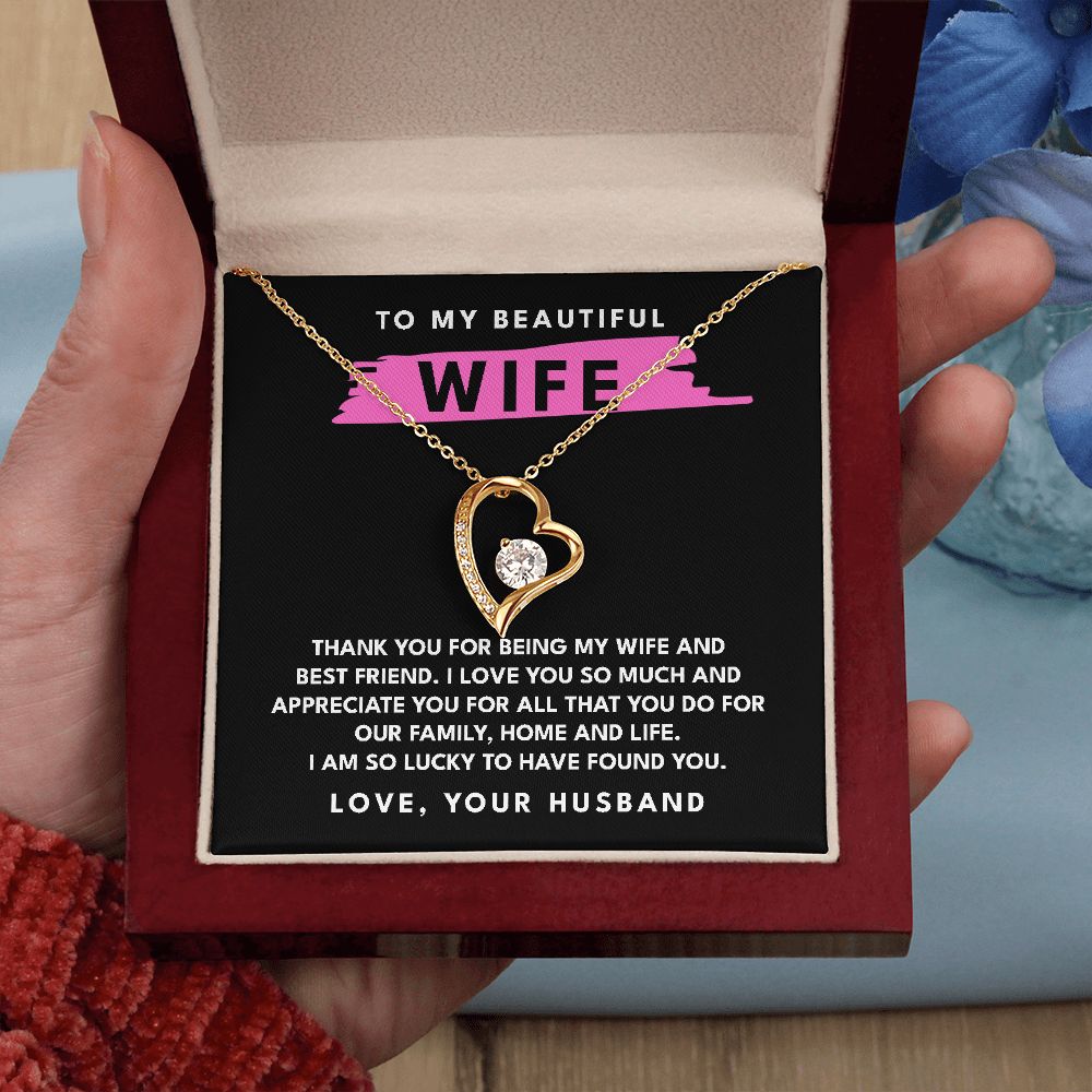 To my Beautiful Wife Forever Love pendant necklace gift-Family-Gift-Planet