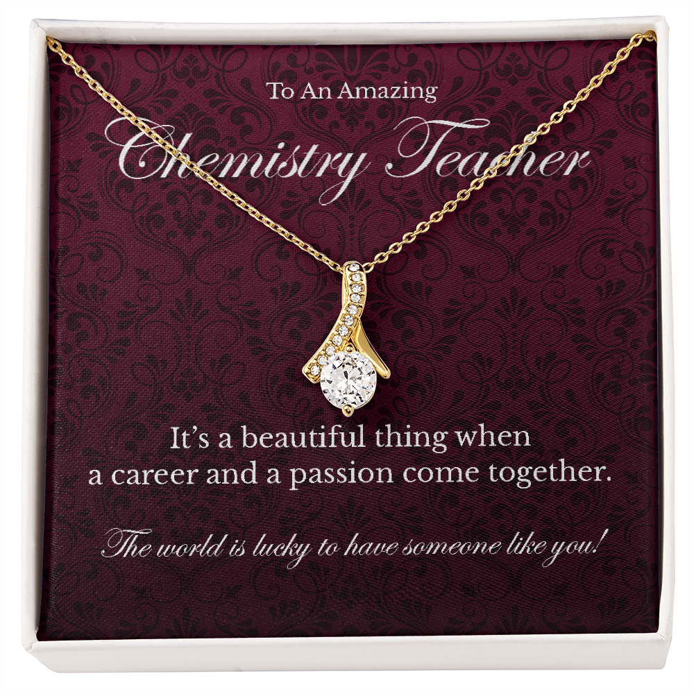 Chemistry Teacher appreciation Alluring Beauty pendant necklace gift-18K Yellow Gold Finish-Family-Gift-Planet