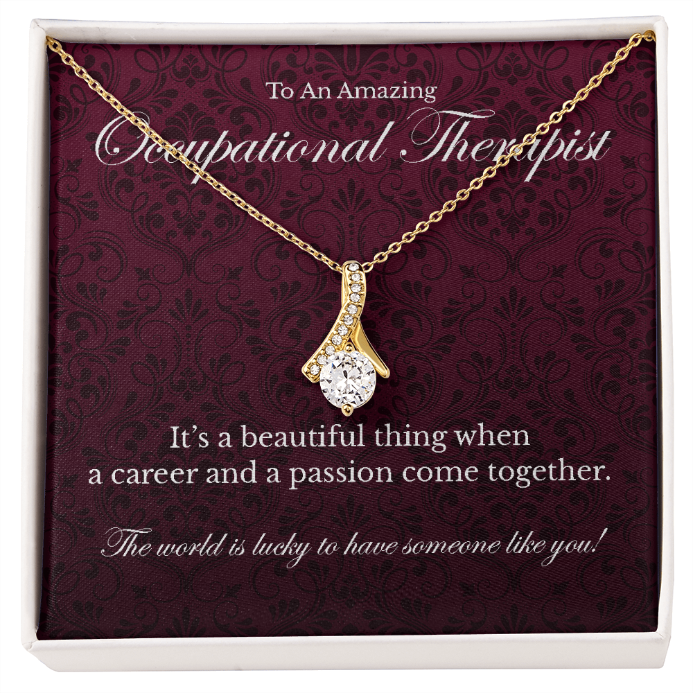 occupational therapist appreciation Alluring Beauty pendant necklace gift-18K Yellow Gold Finish-Family-Gift-Planet