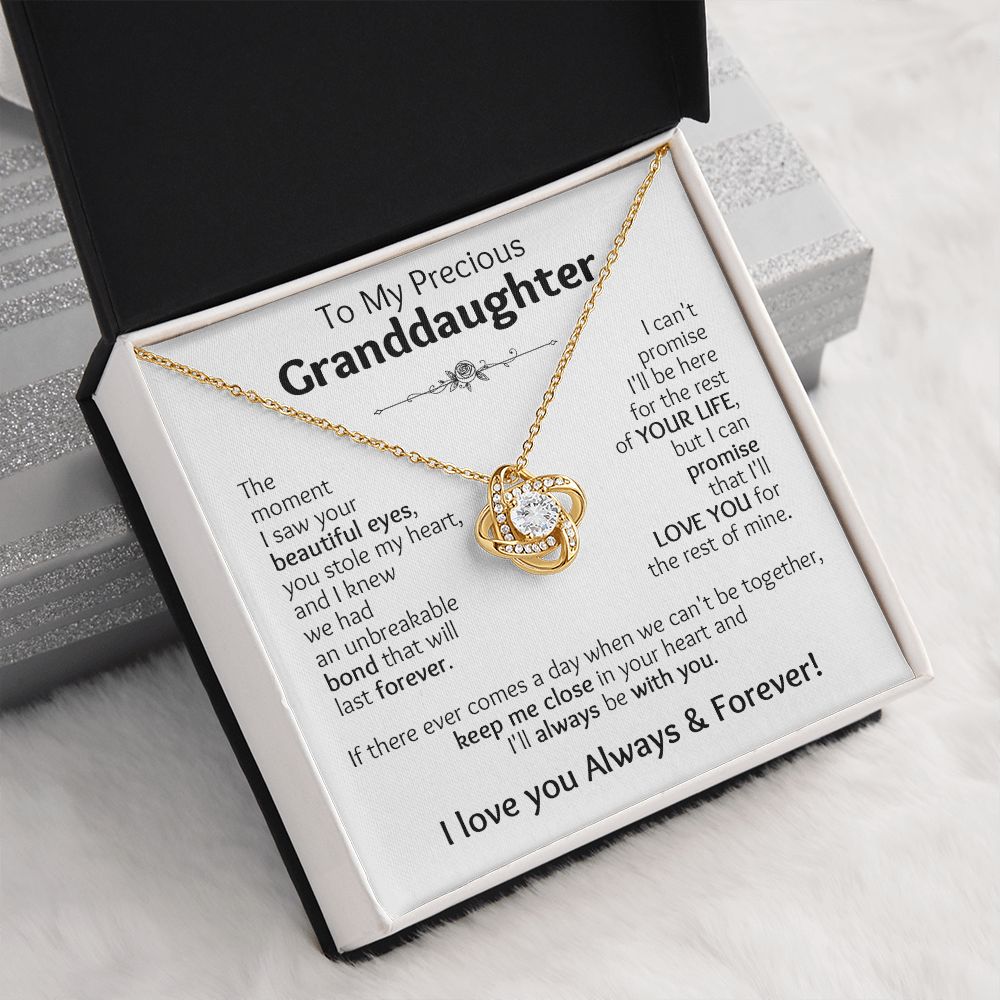 To Granddaughter - The moment I saw your beautiful eyes-18K Yellow Gold Finish-Family-Gift-Planet