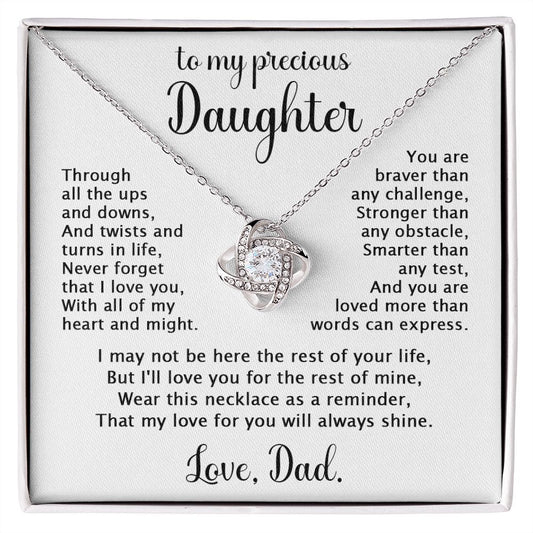 To Daughter from Dad - Braver, stronger, smarter-14K White Gold Finish-Family-Gift-Planet