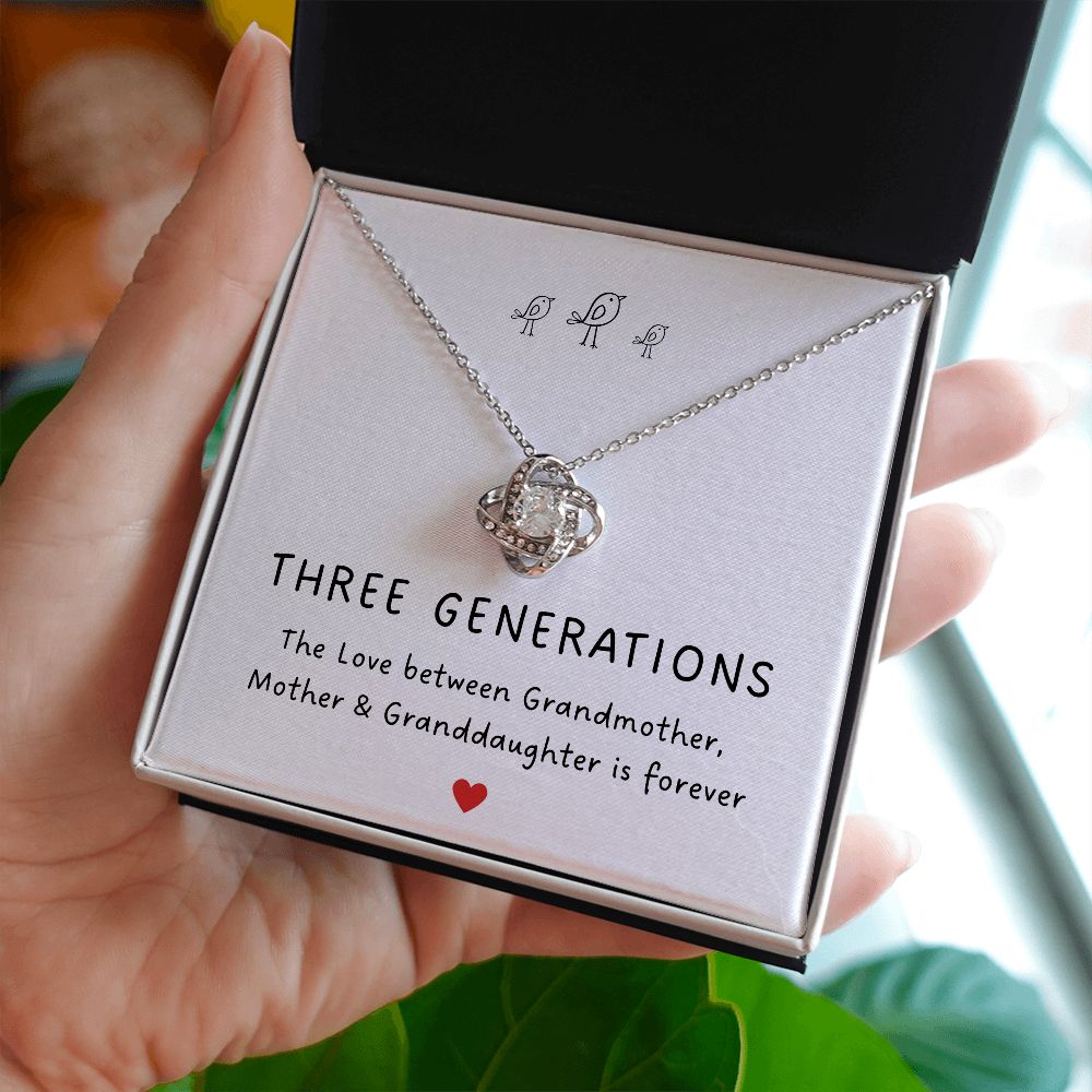 Three Generations Love Knot Necklace-Family-Gift-Planet