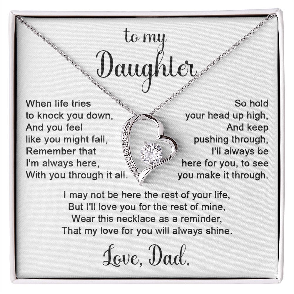 To Daughter from Dad - When life tries to knock you down-14k White Gold Finish-Family-Gift-Planet