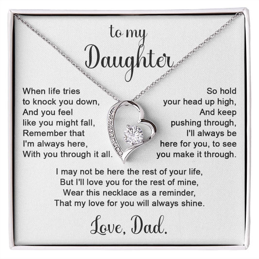 To Daughter from Dad - When life tries to knock you down-14k White Gold Finish-Family-Gift-Planet