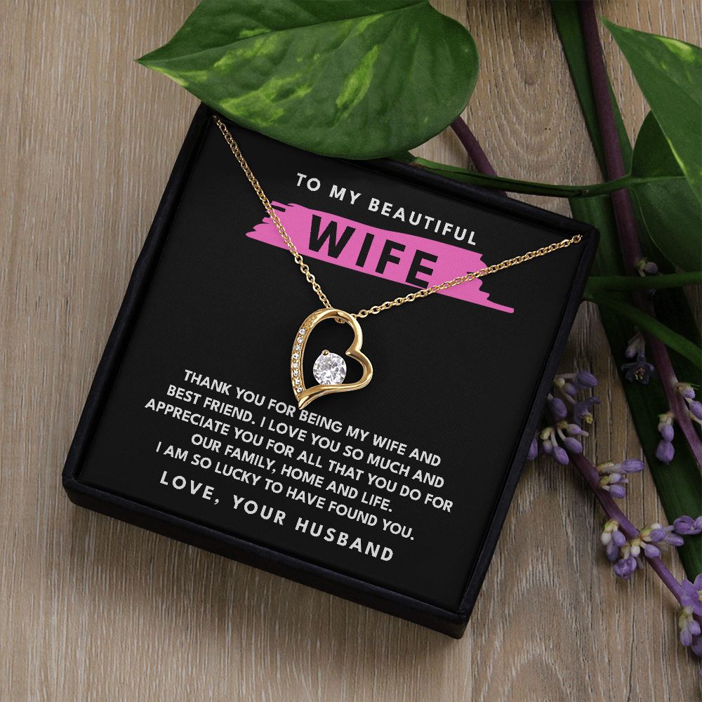 To my Beautiful Wife Forever Love pendant necklace gift-Family-Gift-Planet