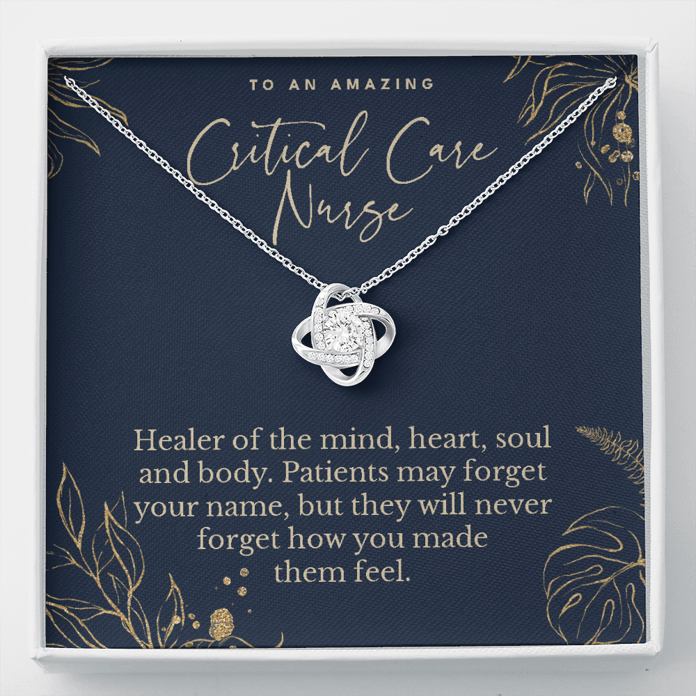 Critical care nurse appreciation gift, love knot pendant necklace, retirement gift-Family-Gift-Planet
