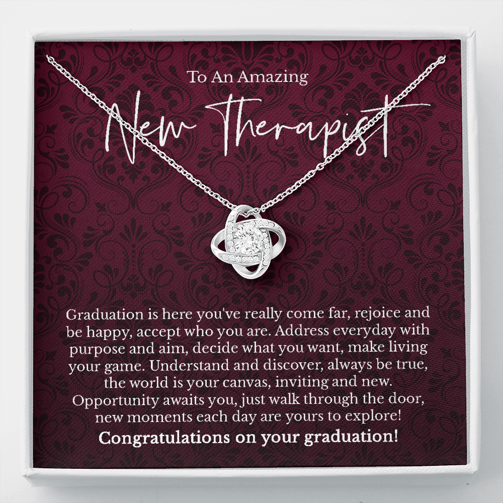 Therapist graduation gift, love knot pendant necklace, grad gift-Family-Gift-Planet