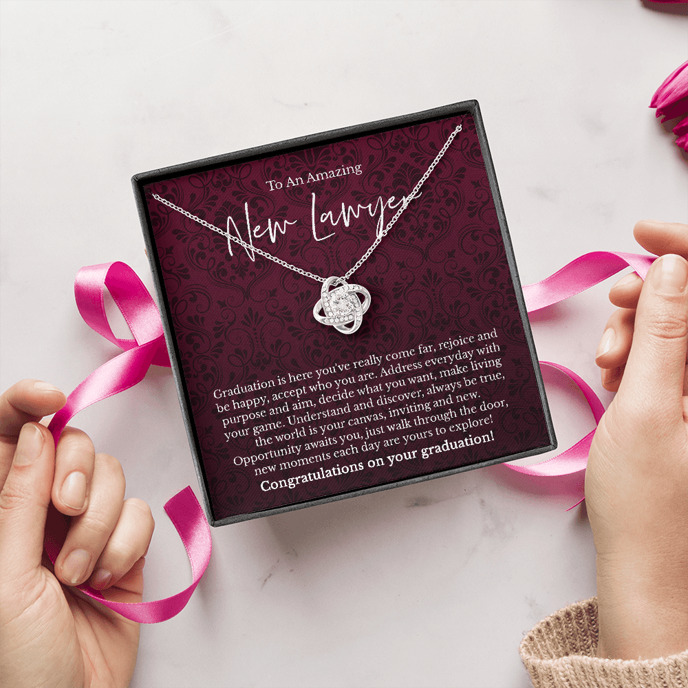 Lawyer graduation gift, love knot pendant necklace, grad gift-Family-Gift-Planet