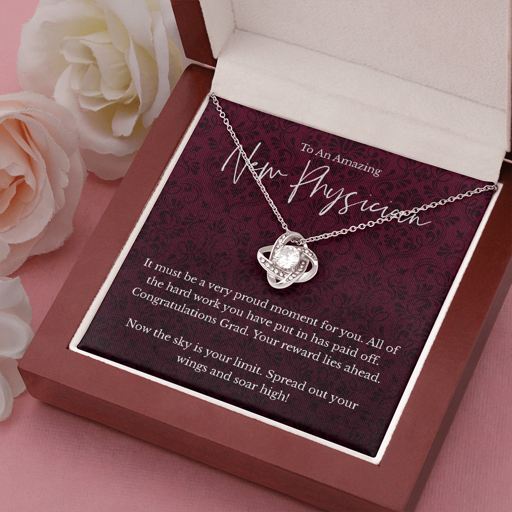 New Physician graduation gift, love knot pendant necklace-Family-Gift-Planet