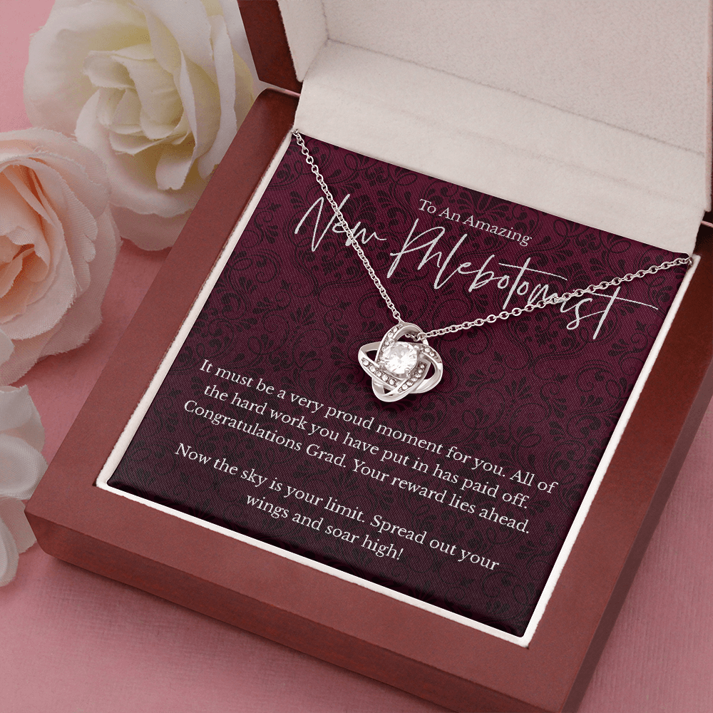 New Phlebotomist graduation gift, love knot pendant necklace-Family-Gift-Planet