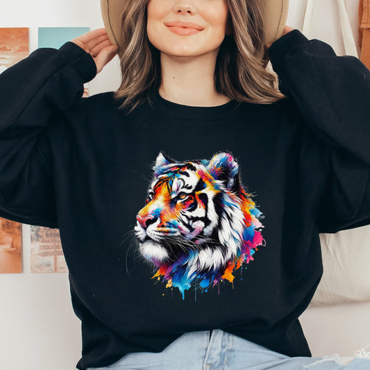 Wildlife tiger whisperer Unisex Sweatshirt Black Navy Dark Heather-Black-Family-Gift-Planet