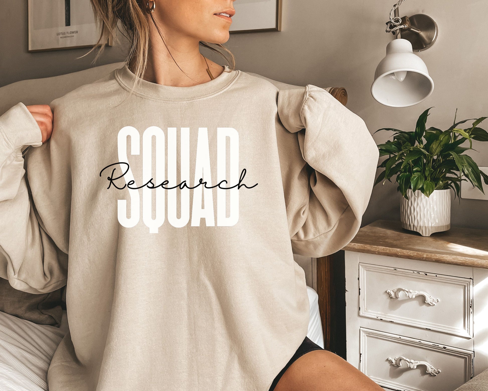 Research Squad Unisex Sweatshirt, Medical Research Crewneck Sand-Family-Gift-Planet
