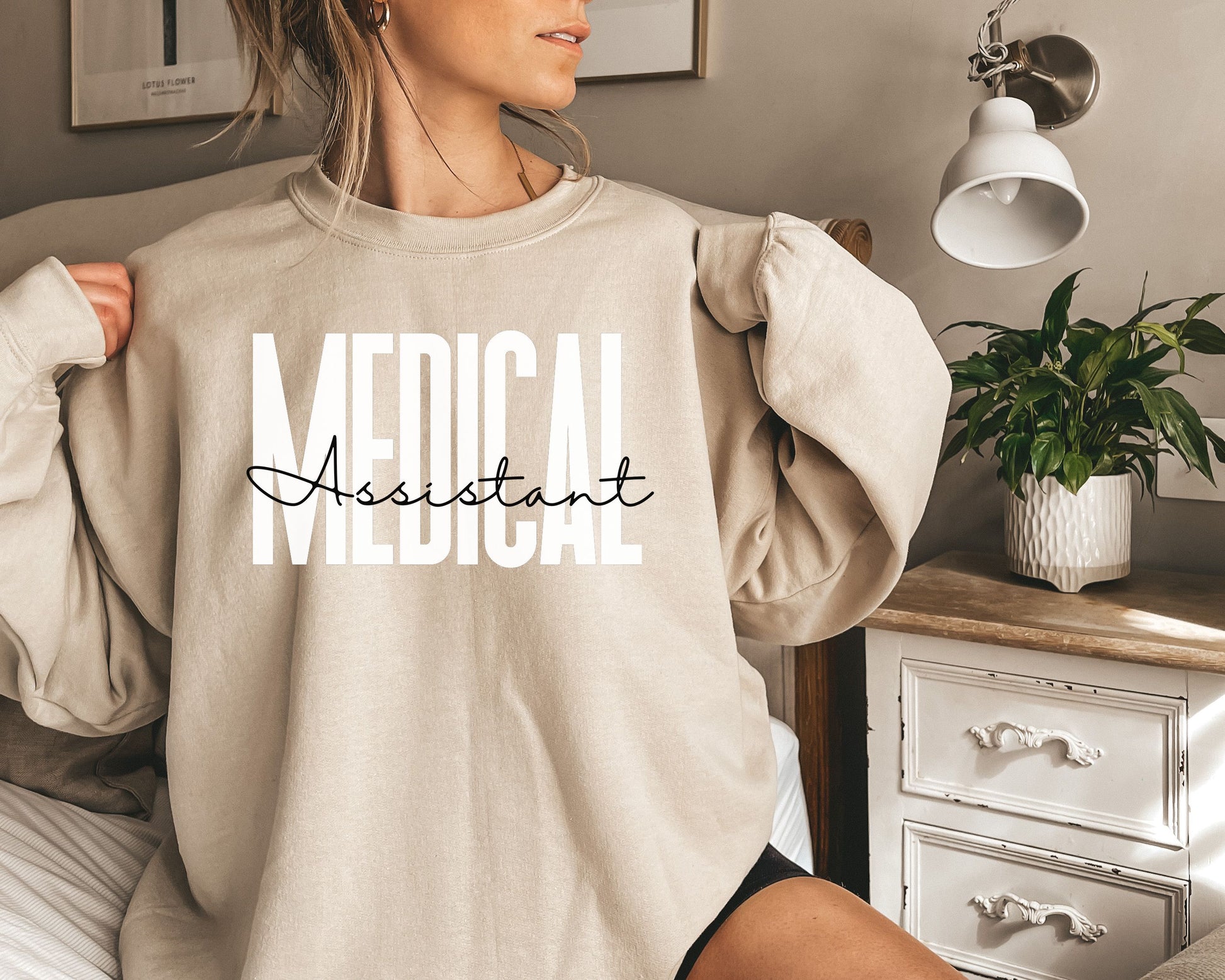 Medical Assistant Unisex Sweatshirt, Certified medical assistant Crewneck Sand-Family-Gift-Planet