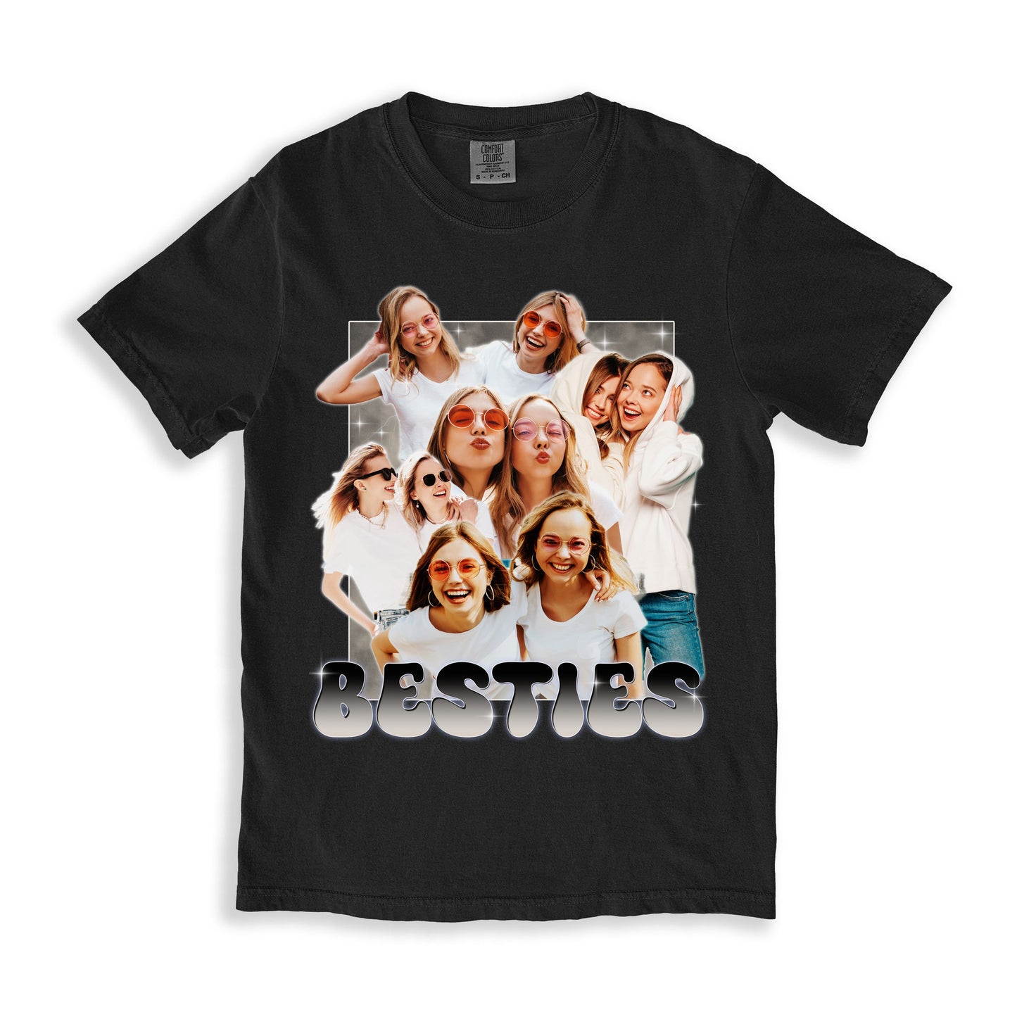 Besties Custom Comfort Colors Unisex T-Shirt Personalized Best friends BFF bootleg rap tee-Family-Gift-Planet