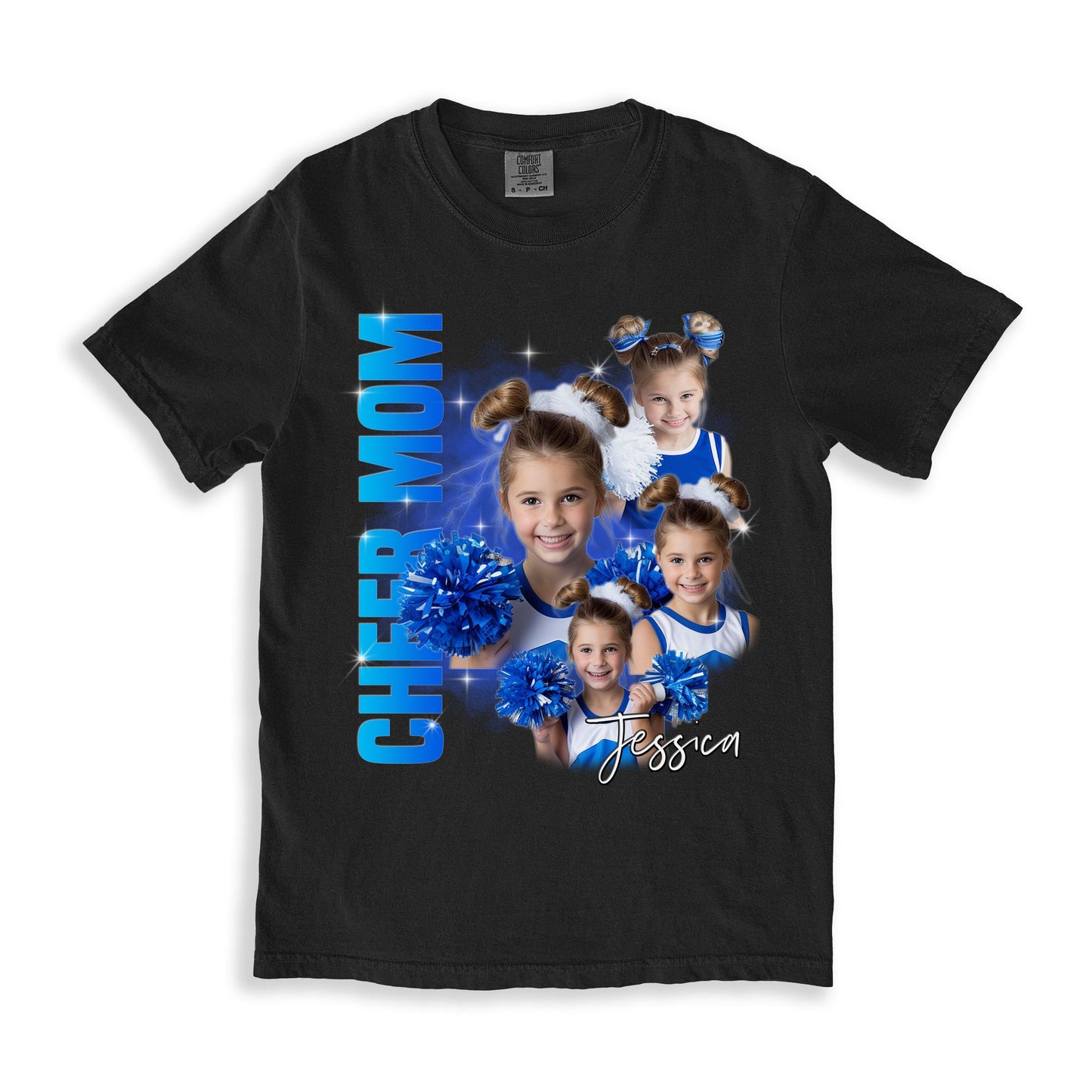 Custom Cheer Mom Comfort Colors Unisex T-Shirt your photos Personalized Cheer mama bootleg rap tee cheer aunt cheer sis-Family-Gift-Planet