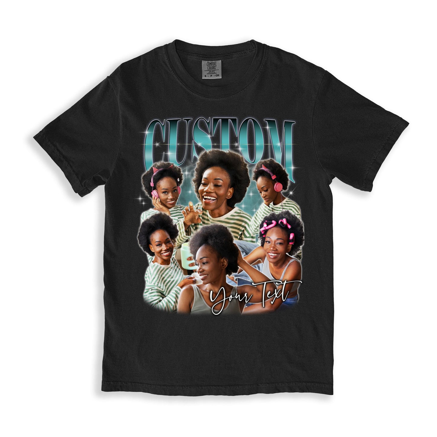 Custom Bootleg rap Comfort Colors Unisex T-Shirt Personalized black woman girlfriend face tee-Family-Gift-Planet