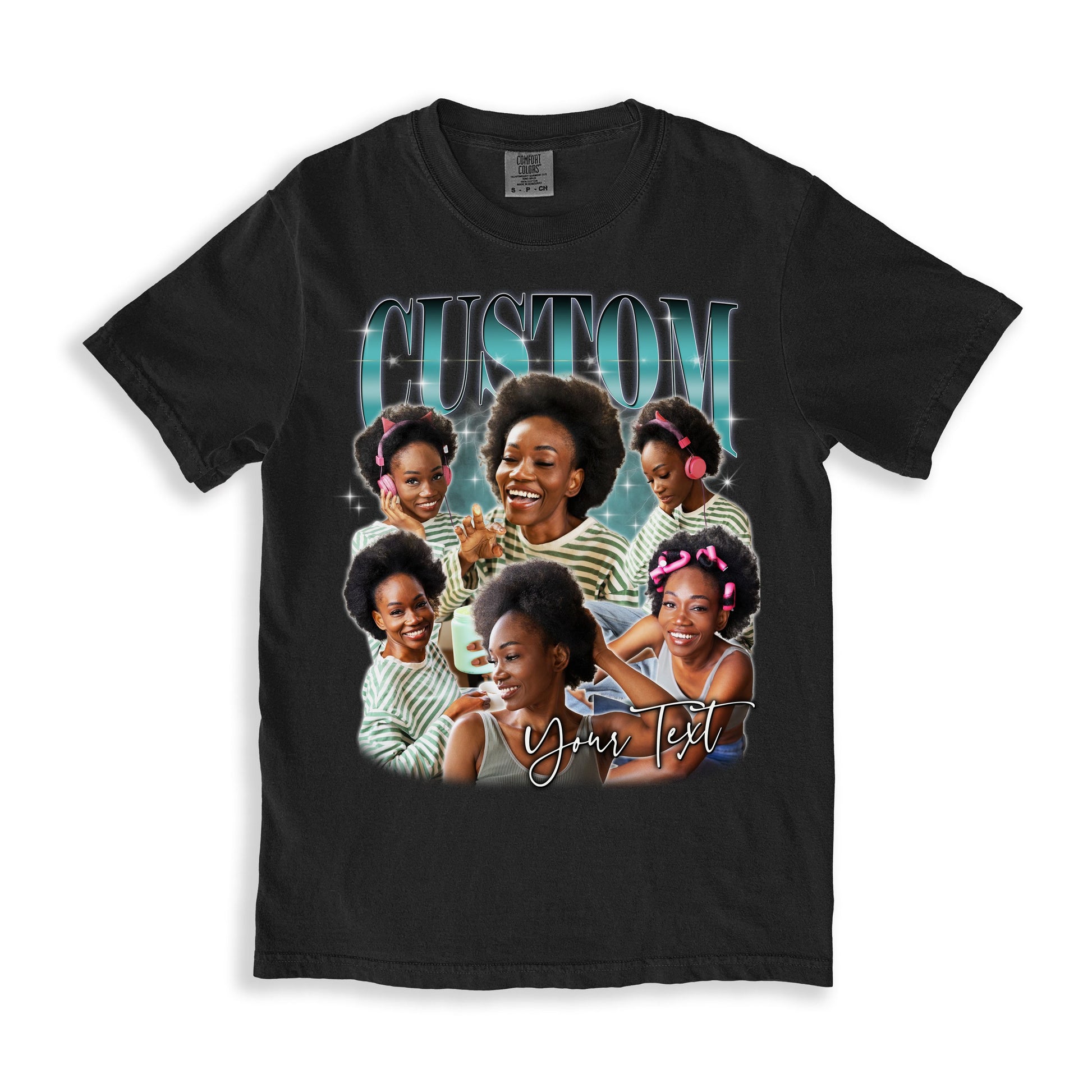 Custom Bootleg rap Comfort Colors Unisex T-Shirt Personalized black woman girlfriend face tee-Family-Gift-Planet