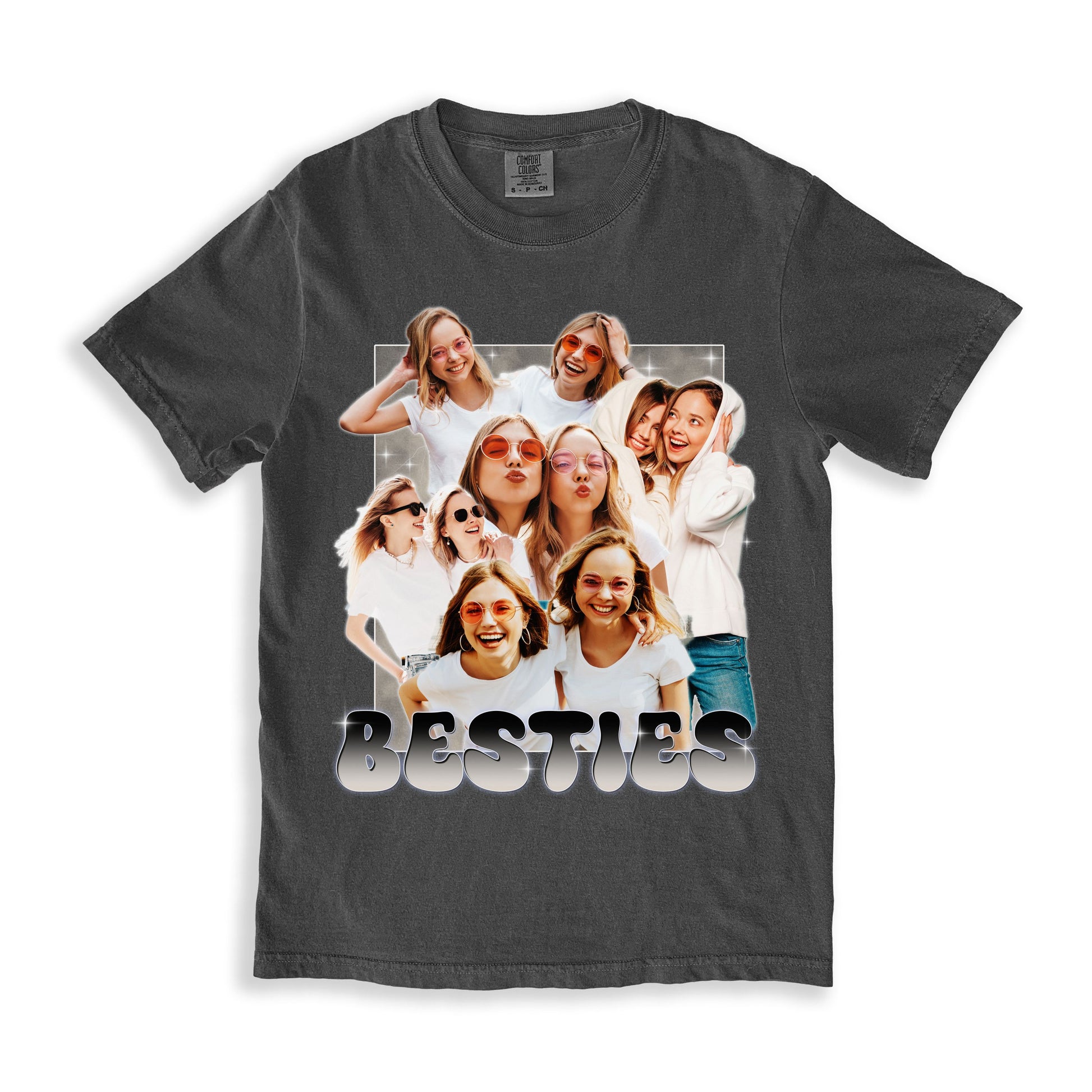 Besties Custom Comfort Colors Unisex T-Shirt Personalized Best friends BFF bootleg rap tee-Family-Gift-Planet