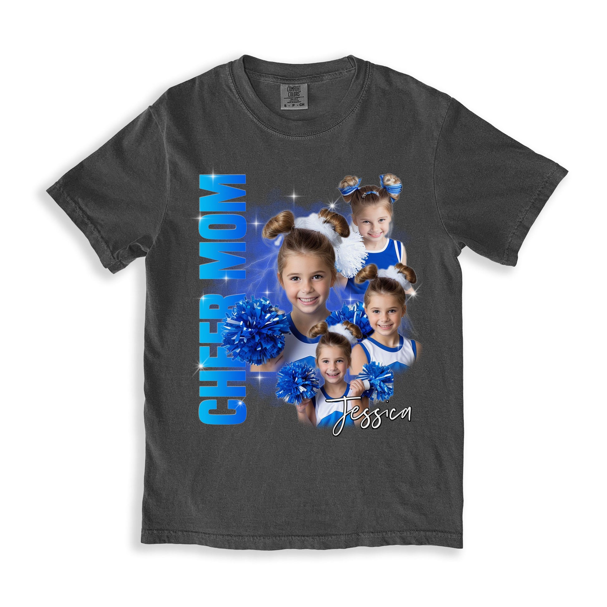 Custom Cheer Mom Comfort Colors Unisex T-Shirt your photos Personalized Cheer mama bootleg rap tee cheer aunt cheer sis-Family-Gift-Planet
