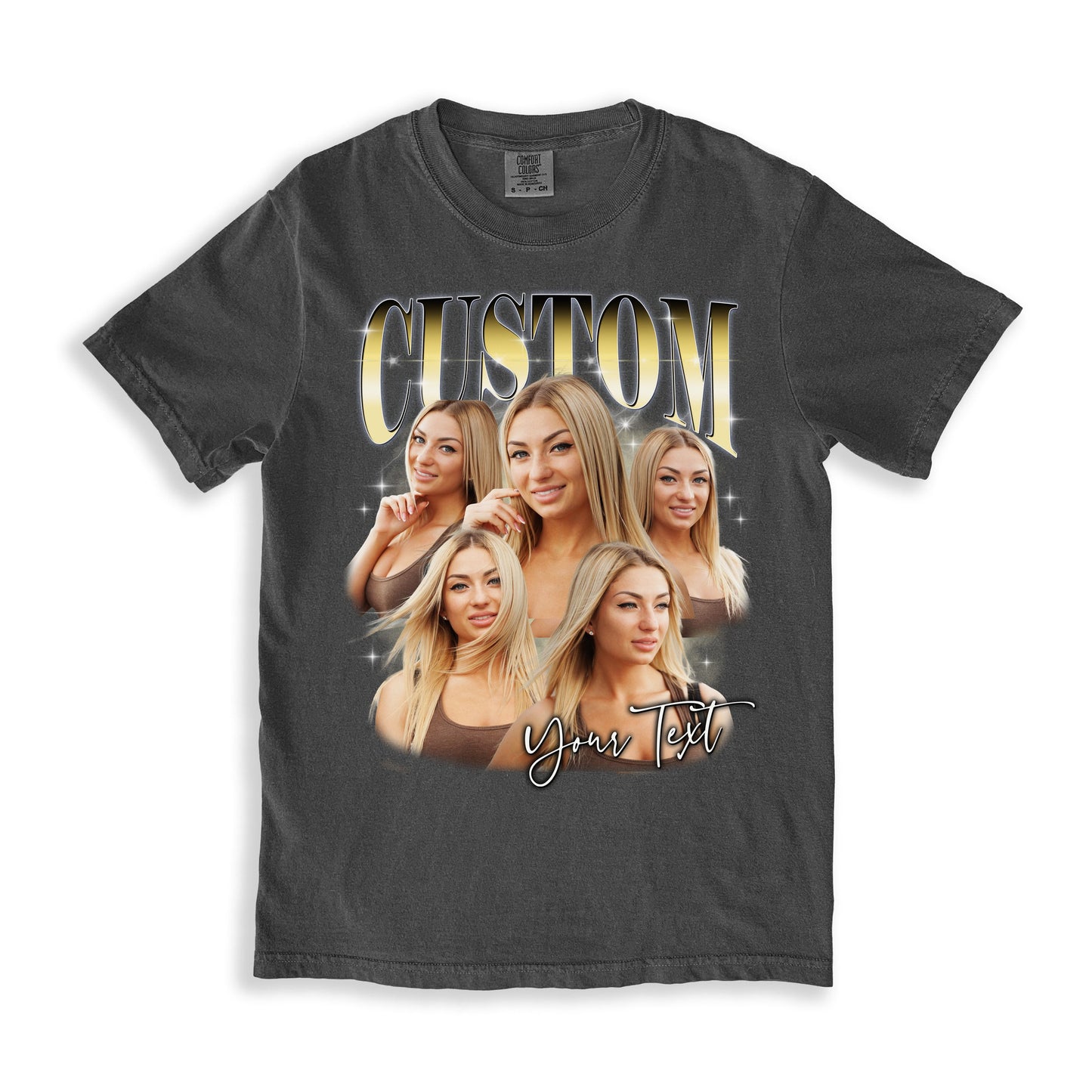 Custom Girlfriend Comfort Colors Unisex T-Shirt Personalized bootleg blonde girl your pictures tee-Family-Gift-Planet