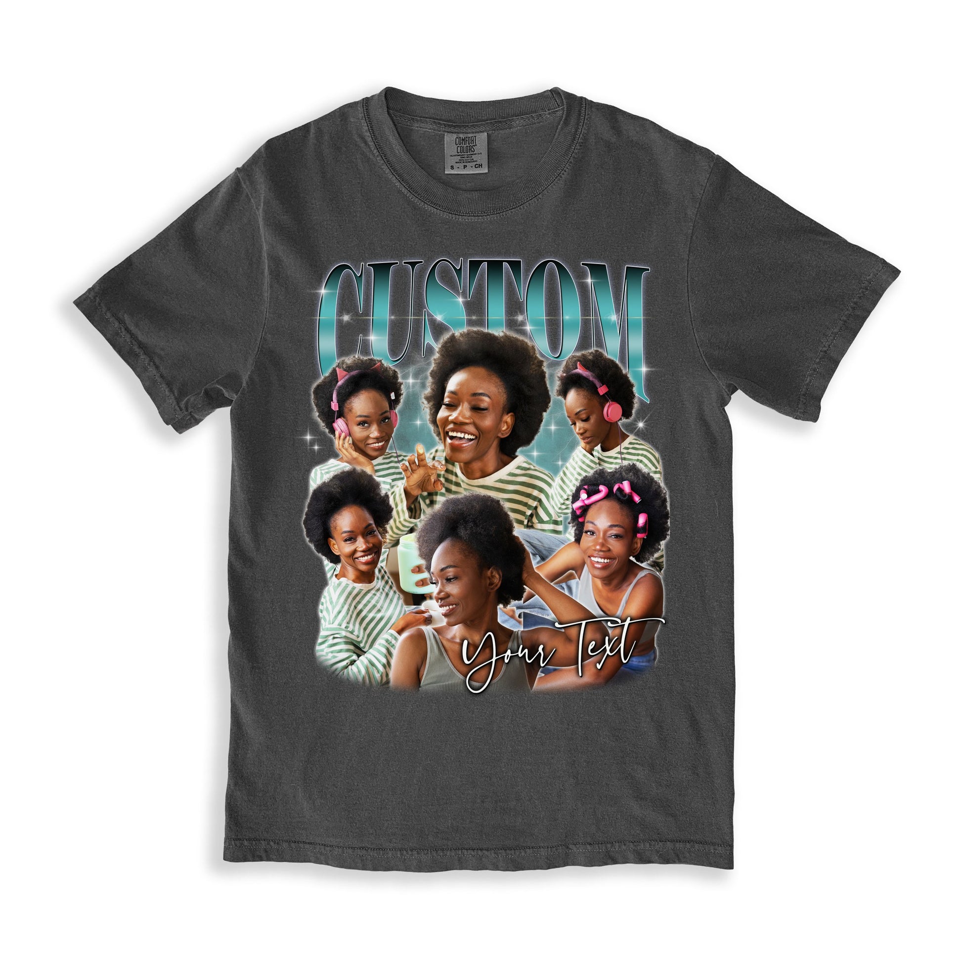 Custom Bootleg rap Comfort Colors Unisex T-Shirt Personalized black woman girlfriend face tee-Family-Gift-Planet