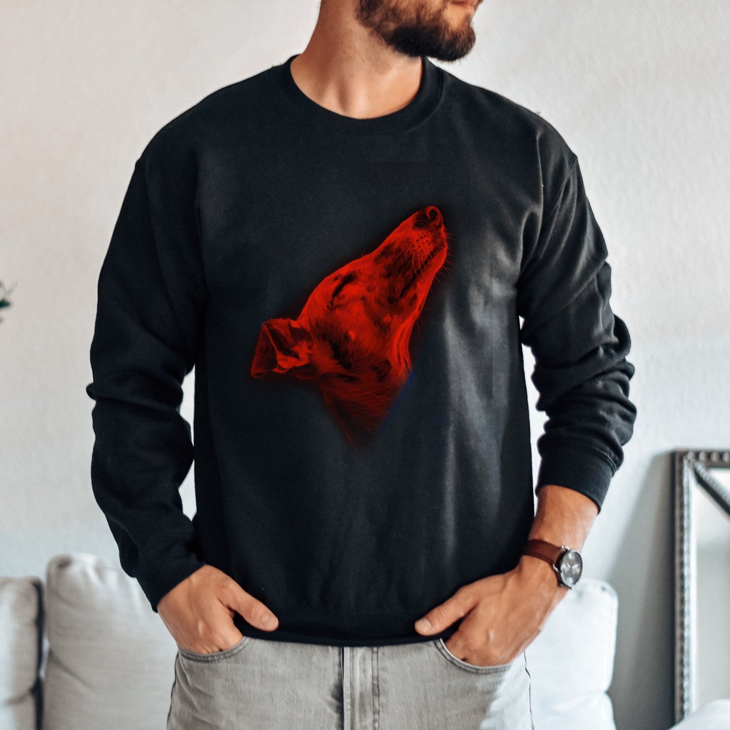 Artistic Greyhound dog Unisex Crewneck Sweatshirt digital Art-Family-Gift-Planet